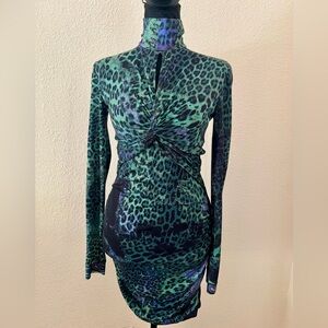 NWT Emilio Pucci Predator Dress Green Size US 6